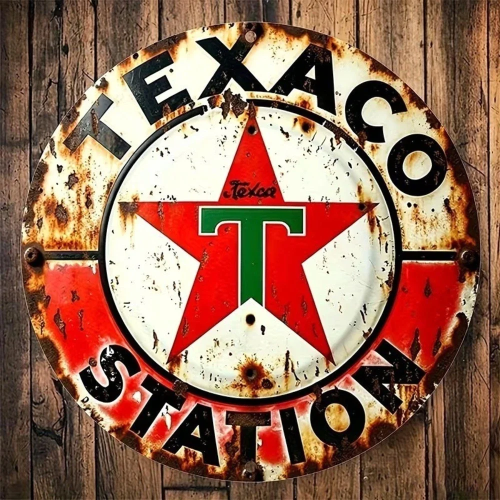 TEXACO STATION MOTOR OIL GAS AUTO retro style Sign  METAL